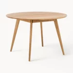 Stół do jadalni z drewna dębowego Yumi, fi 115 cm