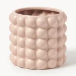BOB osłonka na doniczkę z kamionki, brzoskwiniowy, W 15 cm