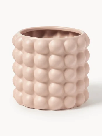 BOB osłonka na doniczkę z kamionki, brzoskwiniowy, W 15 cm