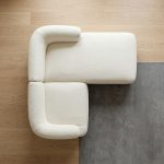 SOFIA 2 osobowa sofa z szezlongiem, TEDDY złamana biel